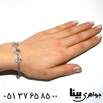 دستبند ابسیدین آبی زنانه طرح قلب