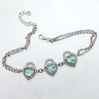 دستبند ابسیدین آبی زنانه طرح قلب