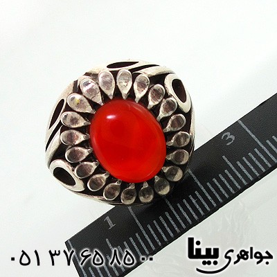 انگشتر عقیق یمنی مردانه طرح شمسه