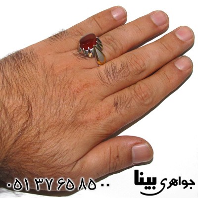 انگشتر عقیق یمنی مردانه اسلیمی کلاسیک