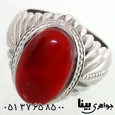 انگشتر عقیق یمنی مردانه طرح اسلیمی فاخر