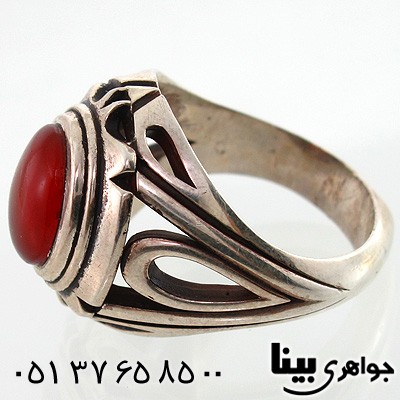 انگشتر عقیق یمنی مردانه صفوی اشکی