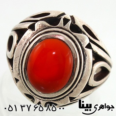 انگشتر عقیق یمنی مردانه صفوی اشکی