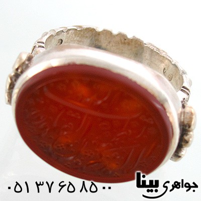 انگشتر عقیق یمنی مردانه خط احمد الابذکرالله فاخر