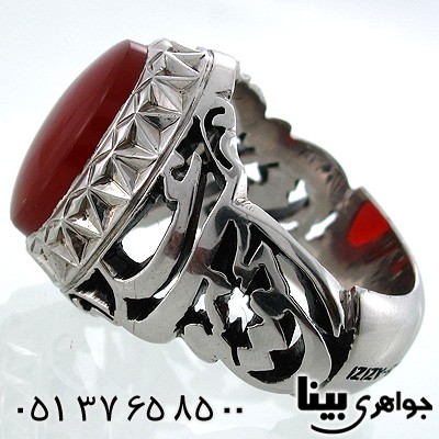 انگشتر عقیق یمنی مردانه علی مع الحق فاخر