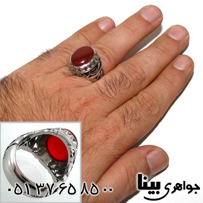 انگشتر عقیق یمنی مردانه علی مع الحق فاخر