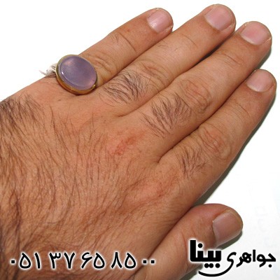 انگشتر عقیق یمنی کبود مردانه خوش رنگ