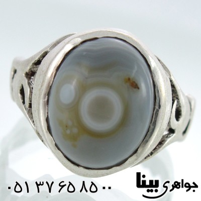 انگشتر عقیق باباقوری مردانه طرح یشمی
