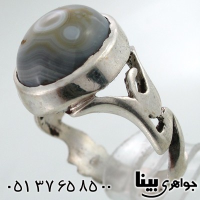 انگشتر عقیق باباقوری مردانه طرح یشمی
