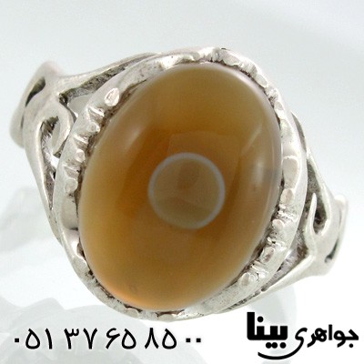 انگشتر عقیق باباقوری مردانه طرح یا علی چشمی