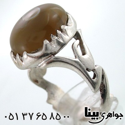 انگشتر عقیق باباقوری مردانه طرح یا علی چشمی
