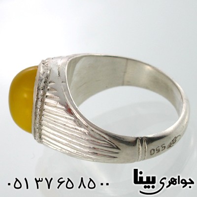 انگشتر عقیق شرف الشمس مردانه حرز امام جواد طرح شمسه