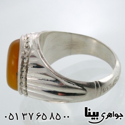 انگشتر عقیق شرف الشمس مردانه حرز امام جواد طرح درویش