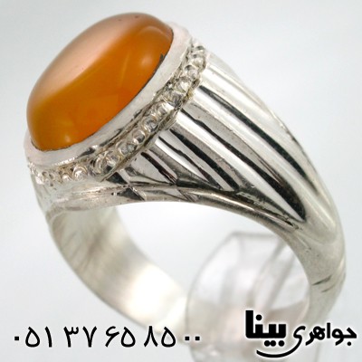 انگشتر عقیق شرف الشمس مردانه حرز امام جواد طرح درویش