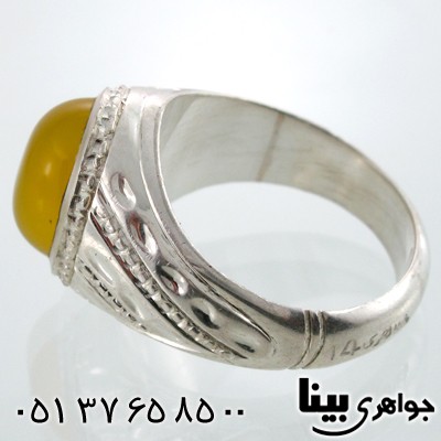 انگشتر عقیق شرف الشمس مردانه حرز امام جواد طرح خط و نقطه