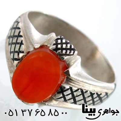 انگشتر عقیق یمنی سیاه قلم کلاسیک شماره سه