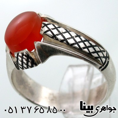 انگشتر عقیق یمنی سیاه قلم کلاسیک شماره سه