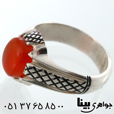 انگشتر عقیق یمنی سیاه قلم کلاسیک شماره سه
