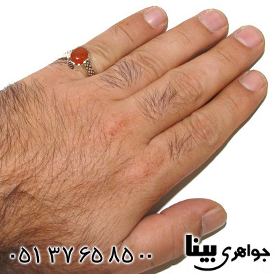 انگشتر عقیق یمنی سیاه قلم کلاسیک شماره سه