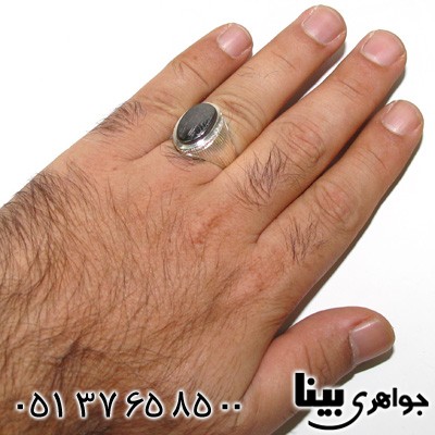 انگشتر حدید مردانه با دعای هفت جلاله طرح شمسه