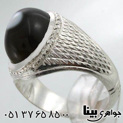 انگشتر عقیق باباقوری مردانه طرح سوهانی