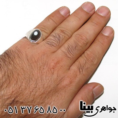 انگشتر عقیق باباقوری مردانه طرح سوهانی