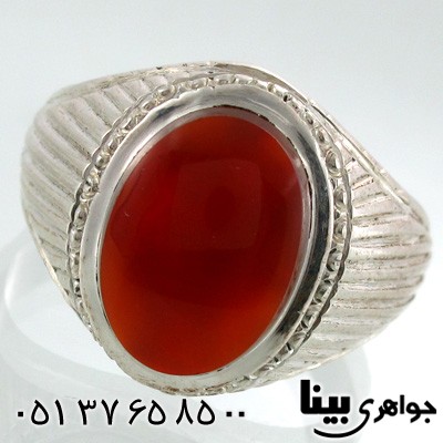 انگشتر عقیق یمنی مردانه درشت طرح شمسه