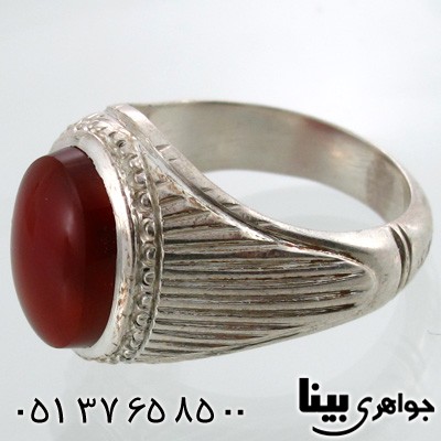انگشتر عقیق یمنی مردانه درشت طرح شمسه