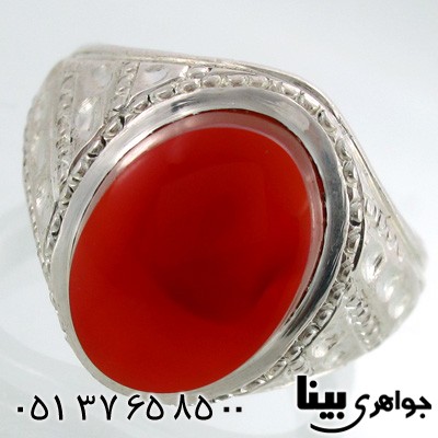 انگشتر عقیق یمنی مردانه درشت طرح خط و نقطه