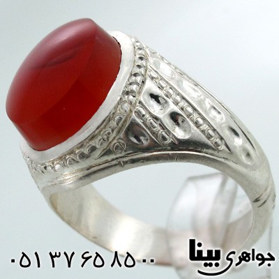 انگشتر عقیق یمنی مردانه درشت طرح خط و نقطه