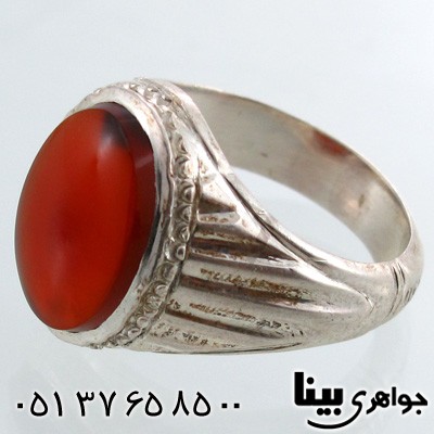 انگشتر عقیق یمنی مردانه درشت طرح درویشی