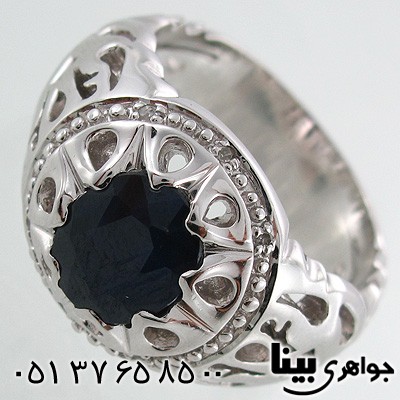 انگشتر یاقوت کبود مردانه طرح امیر شماره سه