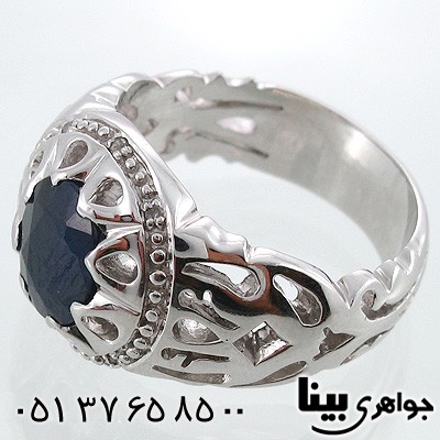 انگشتر یاقوت کبود مردانه طرح امیر شماره سه