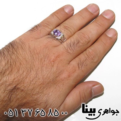 انگشتر آمتیست مردانه طرح امیر شماره چهار