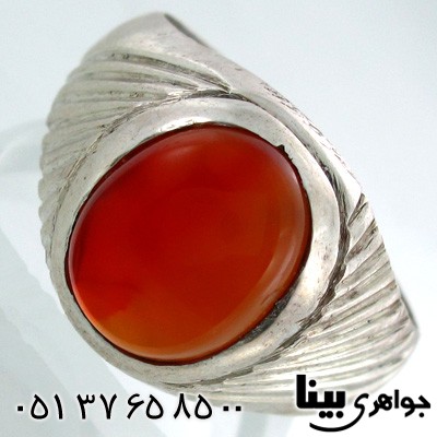 انگشتر عقیق یمنی مردانه طرح سنتی شماره یک
