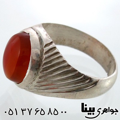 انگشتر عقیق یمنی مردانه طرح سنتی شماره یک