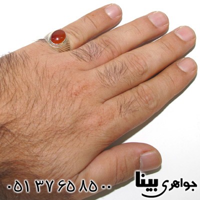 انگشتر عقیق یمنی مردانه طرح سنتی شماره یک