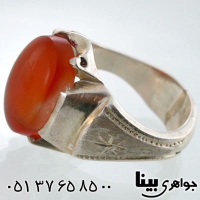 انگشتر عقیق یمنی مردانه درشت کلاسیک