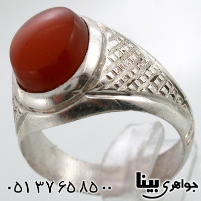 انگشتر عقیق یمنی مردانه طرح سنتی شماره دو