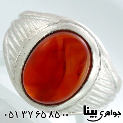 انگشتر عقیق یمنی مردانه طرح سنتی شماره سه