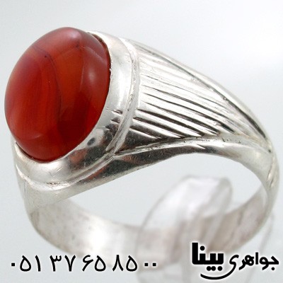انگشتر عقیق یمنی مردانه طرح سنتی شماره سه
