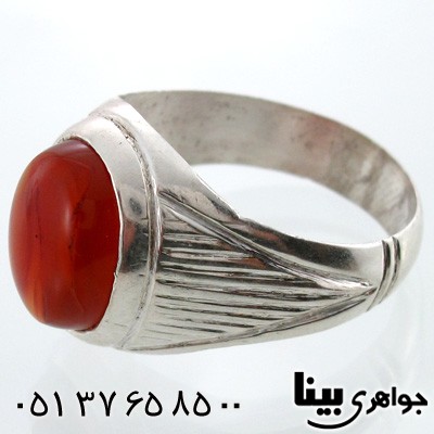 انگشتر عقیق یمنی مردانه طرح سنتی شماره سه