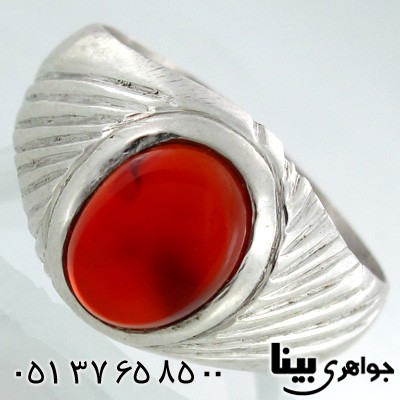 انگشتر عقیق یمنی مردانه طرح سنتی شماره چهار