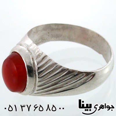 انگشتر عقیق یمنی مردانه طرح سنتی شماره چهار