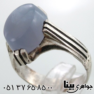 انگشتر عقیق یمنی کبود مردانه چهار چنگ
