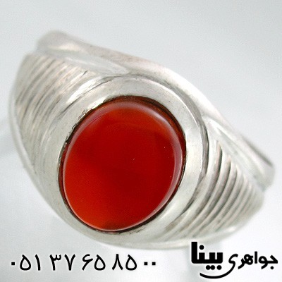 انگشتر عقیق یمنی مردانه طرح سنتی شماره پنج