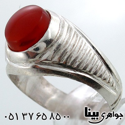 انگشتر عقیق یمنی مردانه طرح سنتی شماره پنج