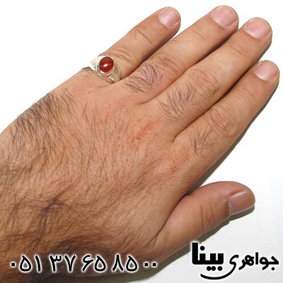 انگشتر عقیق یمنی مردانه طرح سنتی شماره پنج
