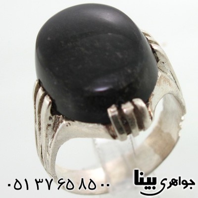 انگشتر عقیق یمنی سیاه مردانه
