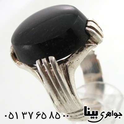 انگشتر عقیق یمنی سیاه مردانه